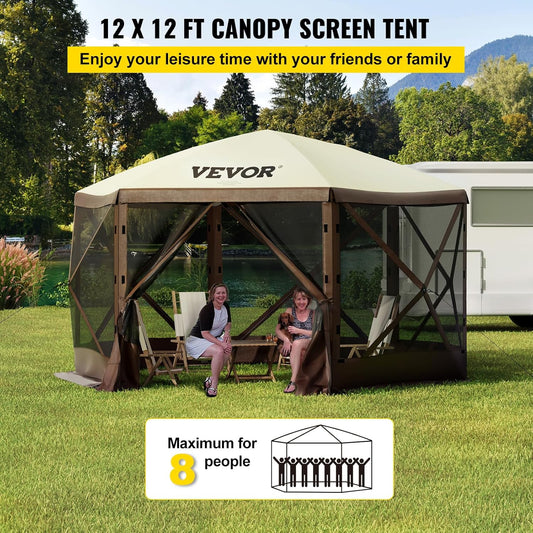 12x12ft 6-Sided Pop-Up Canopy Tent