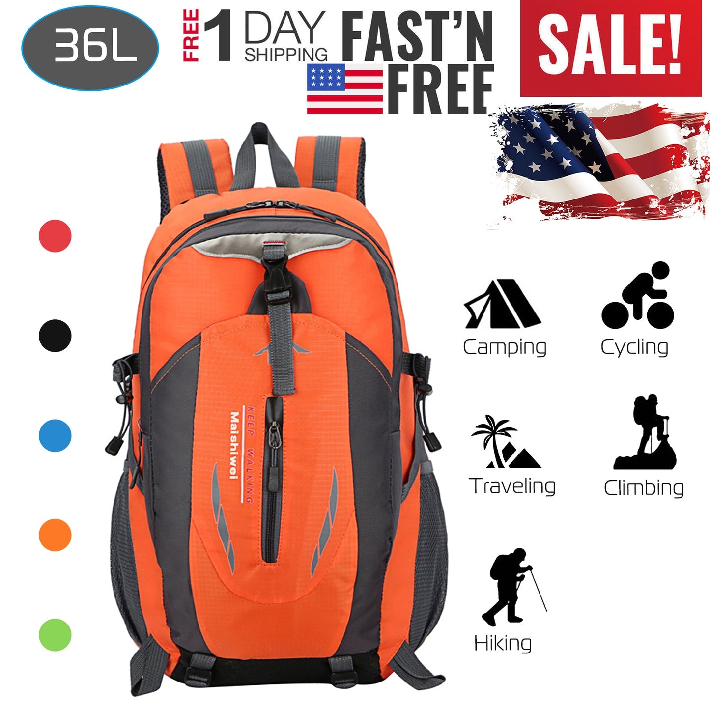 GBruno 36L Waterproof Outdoor Backpack