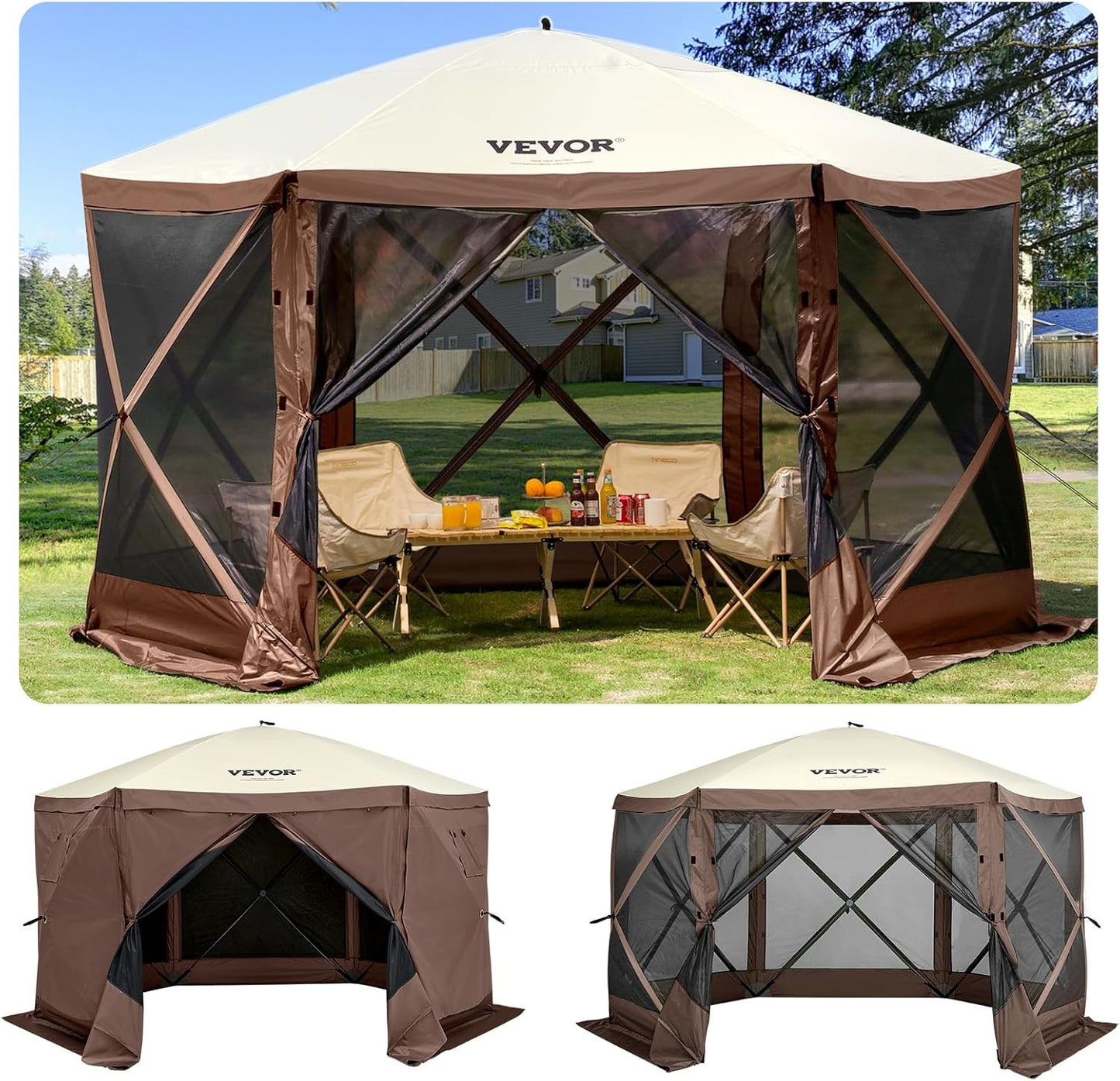 12x12ft 6-Sided Pop-Up Canopy Tent