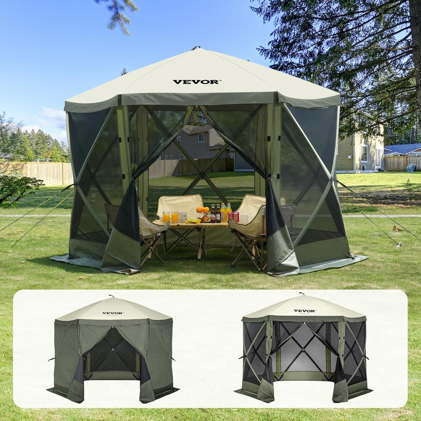 12x12ft 6-Sided Pop-Up Canopy Tent