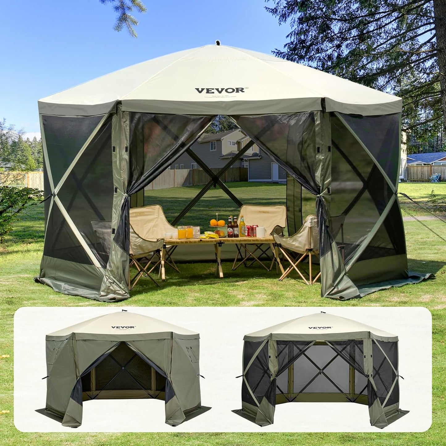 12x12ft 6-Sided Pop-Up Canopy Tent