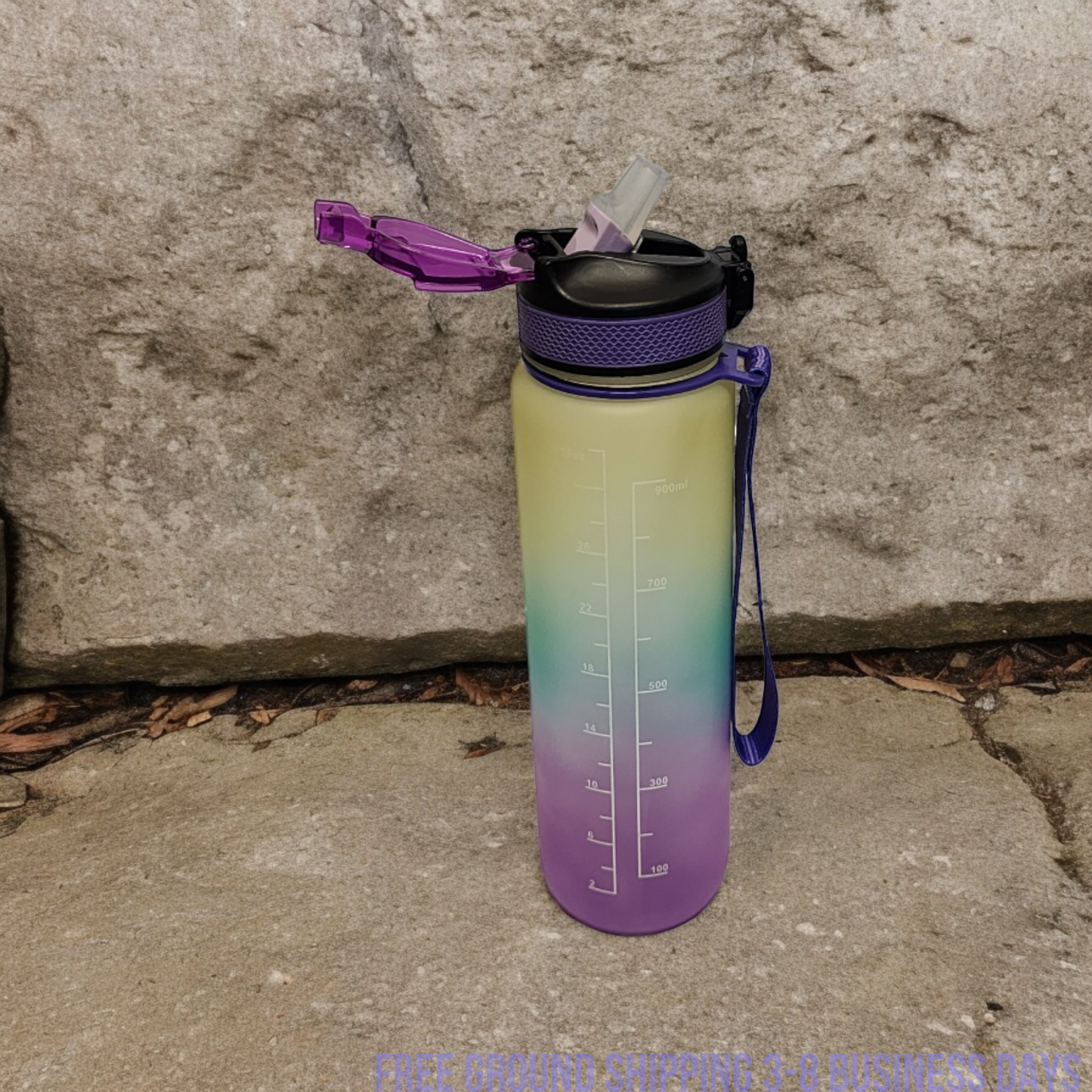 Aqualeeta Sports Motivational Drinking WaterBottle With Time Marker 32Oz BPA Free Ship from USA