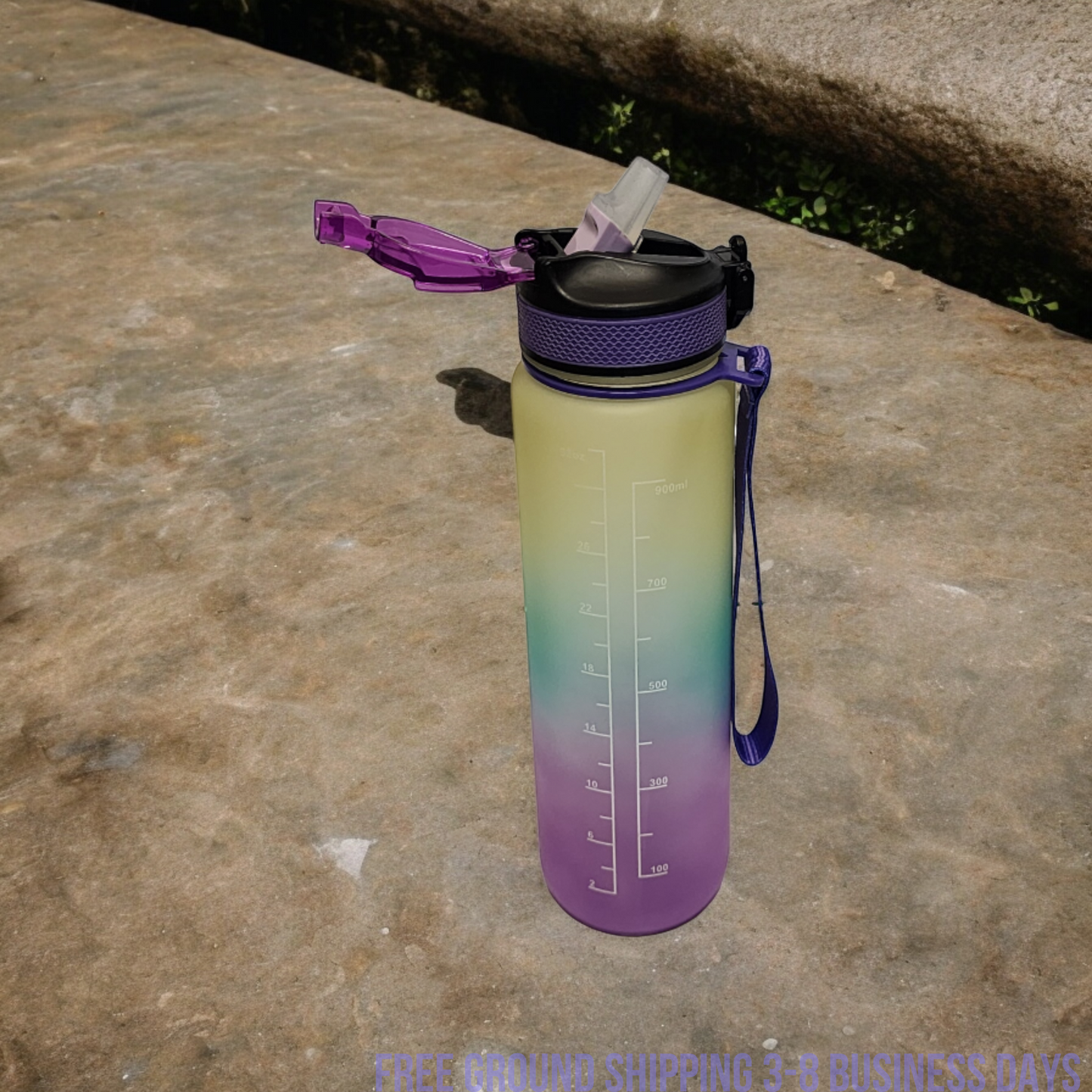 Aqualeeta Sports Motivational Drinking WaterBottle With Time Marker 32Oz BPA Free Ship from USA