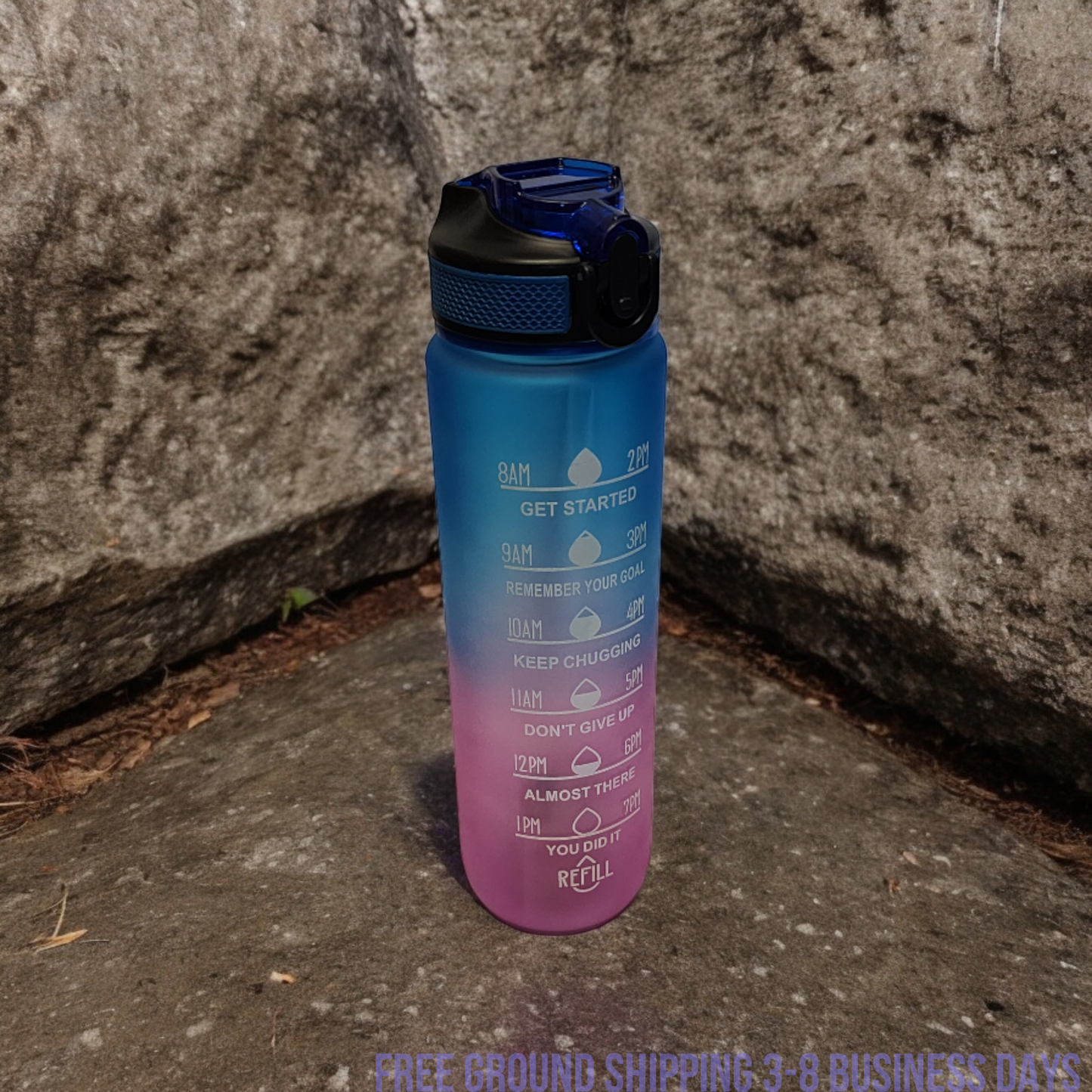 Aqualeeta Sports Motivational Drinking WaterBottle With Time Marker 32Oz BPA Free Ship from USA