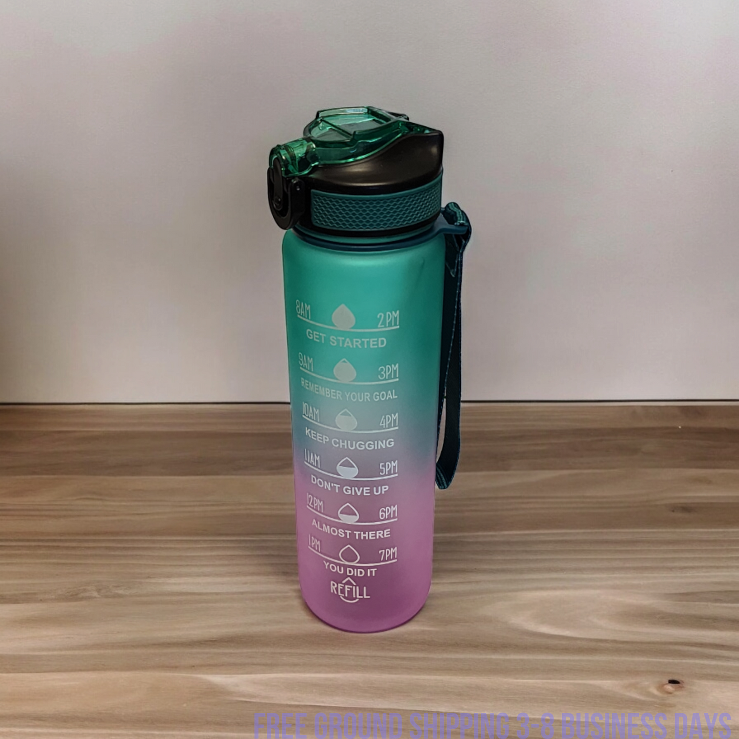 Aqualeeta Sports Motivational Drinking WaterBottle With Time Marker 32Oz BPA Free Ship from USA