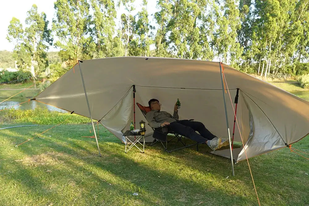 Multi-Size Waterproof Camping Tarp with 19 Hang Points