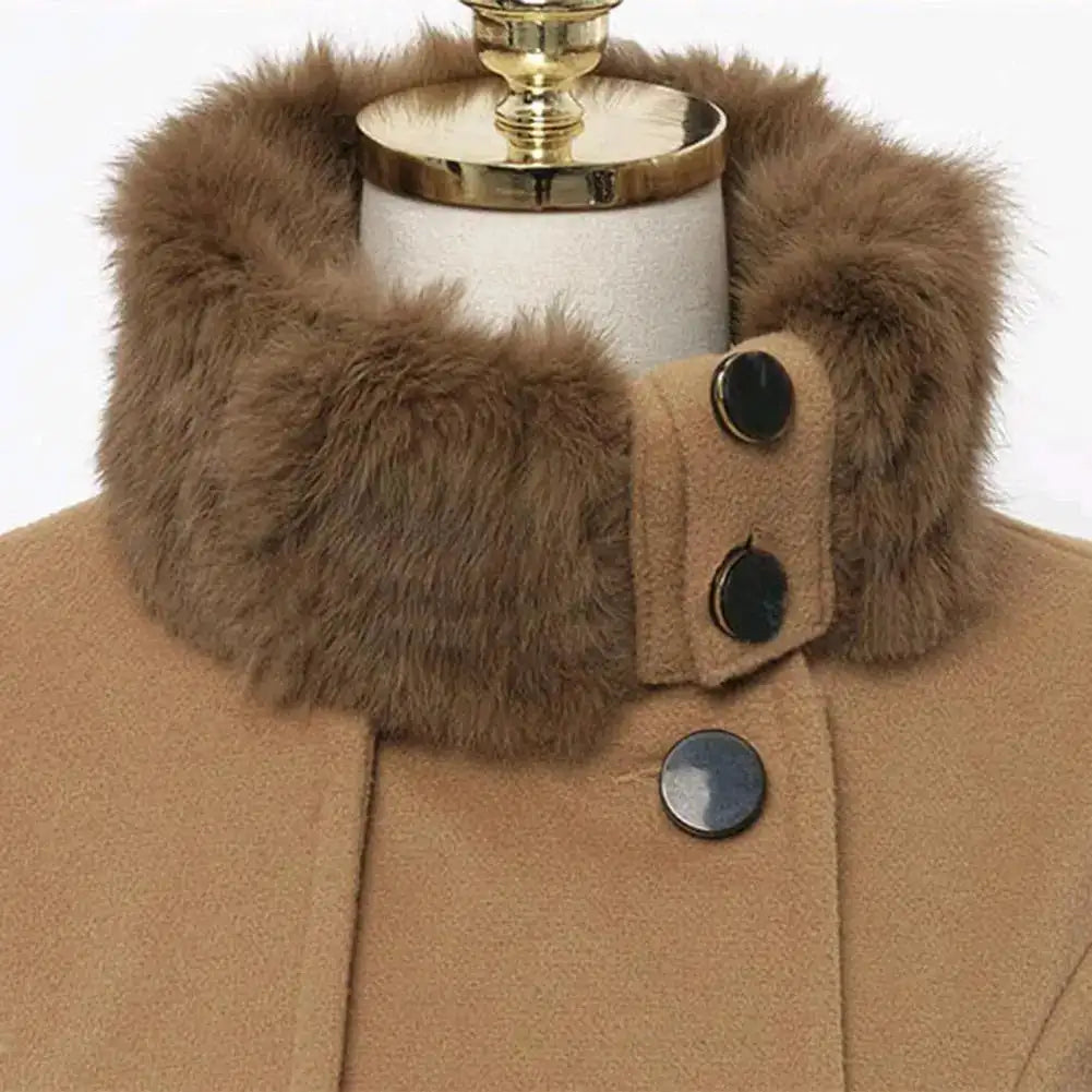 Winter Women's Jacket Windbreaker Warm Plush Thick Clothes Double Breasted Belt Autumn And Winter Korean Style Slim Lapel Coat