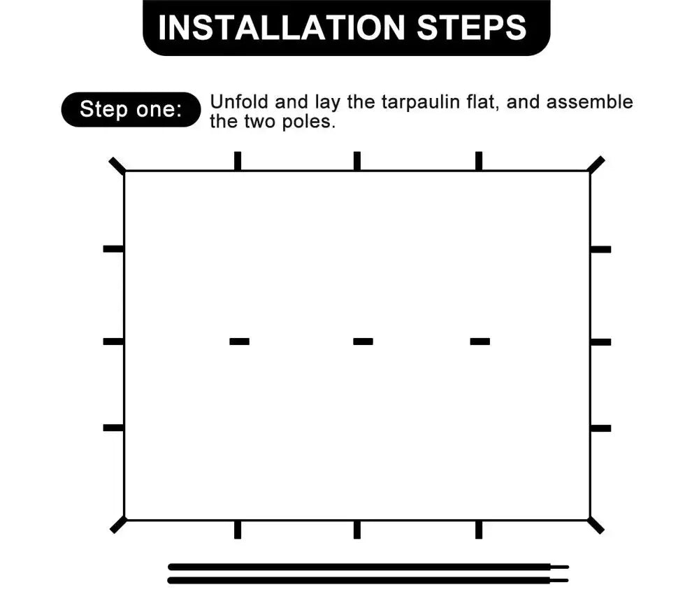 Multi-Size Waterproof Camping Tarp with 19 Hang Points