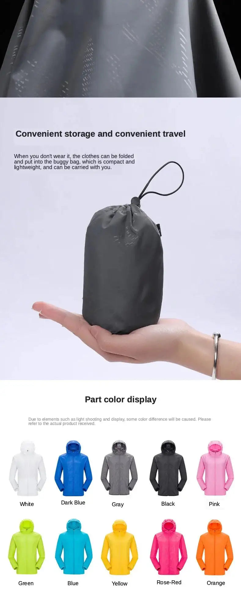 Unisex Waterproof Camping Rain Jacket