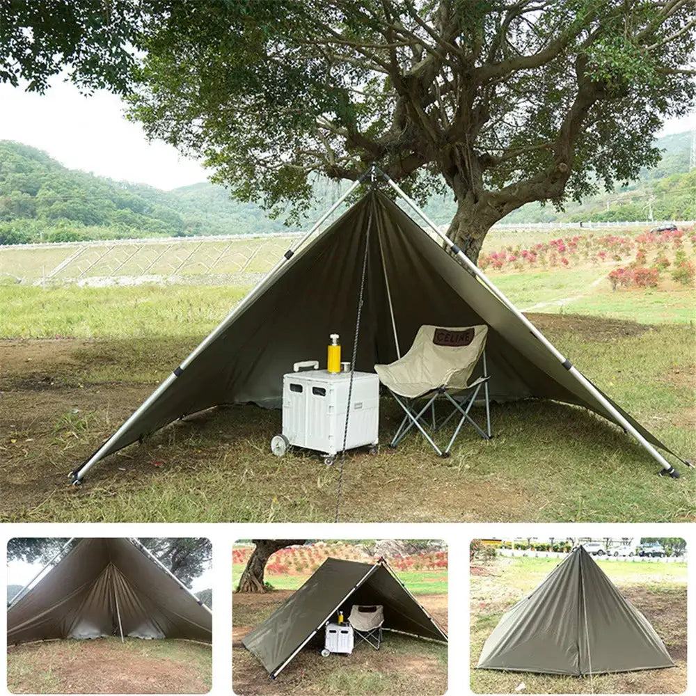 Multi-Size Waterproof Camping Tarp with 19 Hang Points