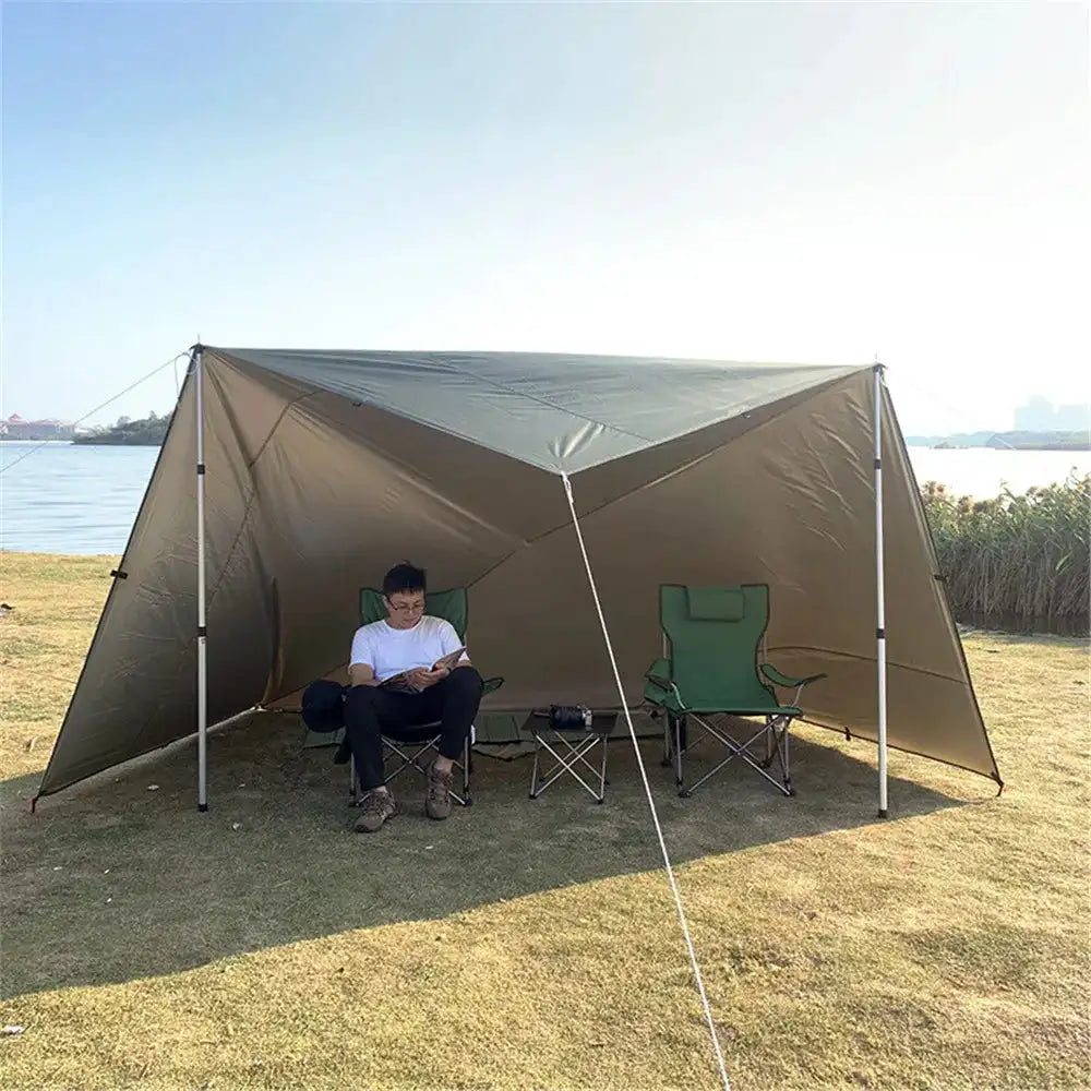 Multi-Size Waterproof Camping Tarp with 19 Hang Points