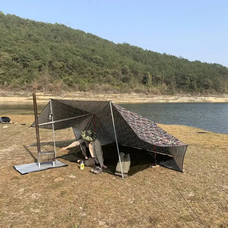 Multi-Size Waterproof Camping Tarp with 19 Hang Points