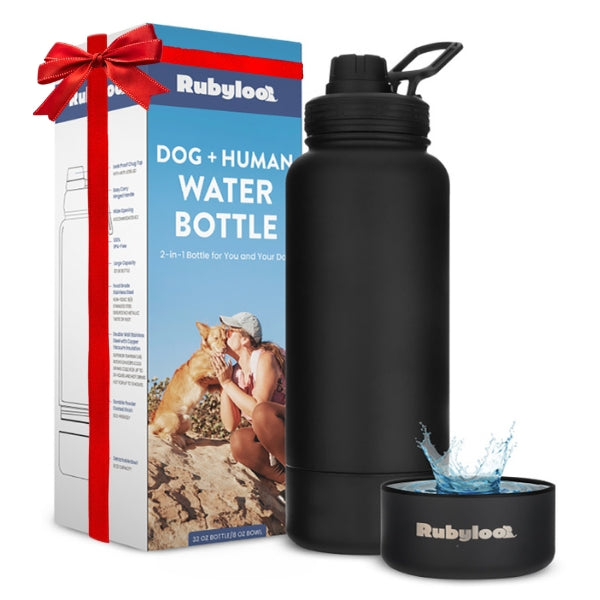 Dog + Human Water Bottle with Detachable Dog Bowl