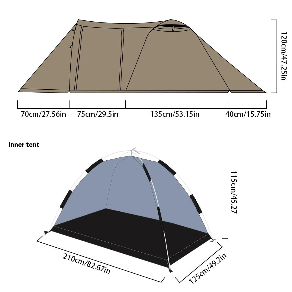 Outdoor Camping Tunnel Tent With Extendable Dome