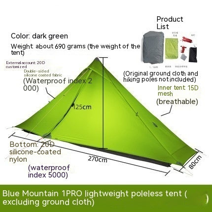 Rain-proof Single Rodless Camping Tent